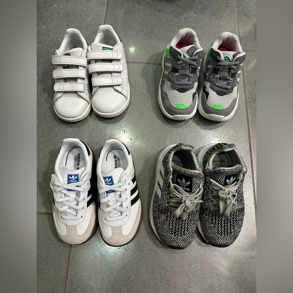 Adidas New & Used 7c Shoes Bundle, Samba Stan Smith Swift Run Yung 96
